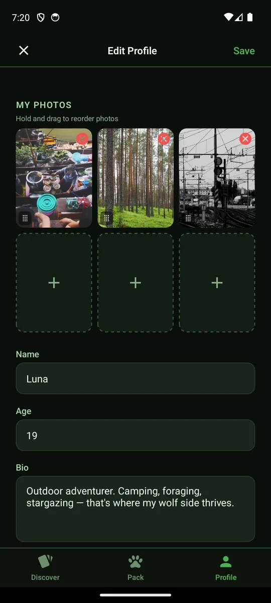 Edit profile